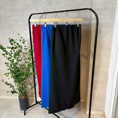 レディース　ポケット付きリブナロースカート（NON）