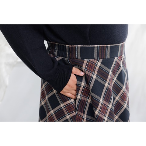 レディース　フレアチェックスカート(Hina)