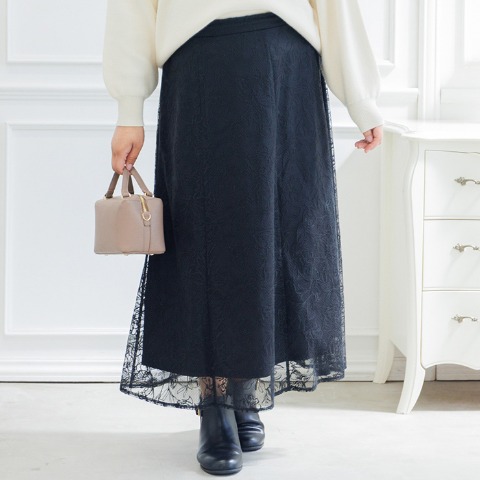 レディース　チュール刺しゅうスカート（Hina）