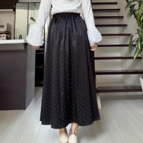 レディース　ドット柄フレアスカート（miyo）