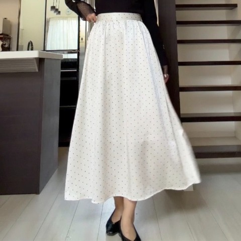 レディース　ドット柄フレアスカート（miyo）