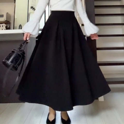 レディース　タックフレアスカート(miyo)