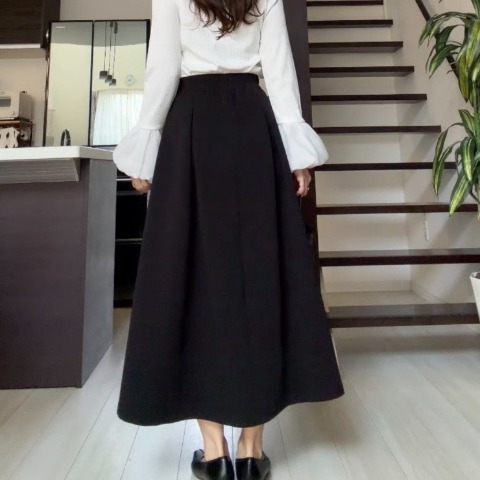 レディース　タックフレアスカート(miyo)