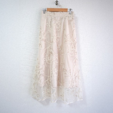 レディース　刺しゅうチュールスカート（Yuiko）