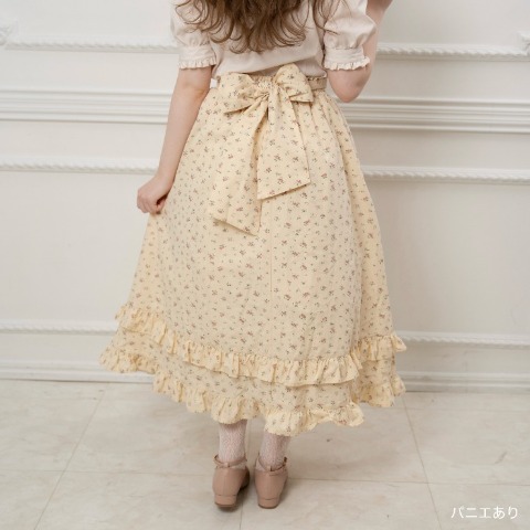 レディース　小花柄ボリュームフリルスカート（えりか）