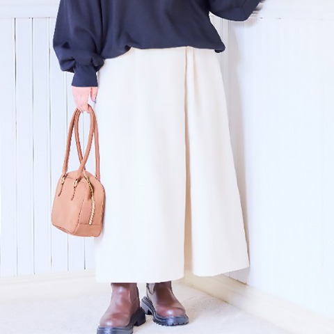 レディース　ラップワイドパンツ（おかだゆり）
