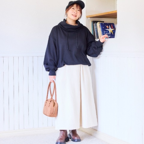 レディース　ラップワイドパンツ（おかだゆり）