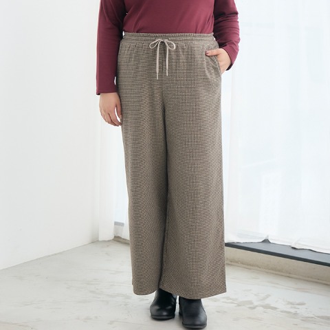 レディース　チェックワイドパンツ(Komachi)