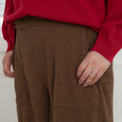レディース　コーデュロイワイドパンツ（あさどん）