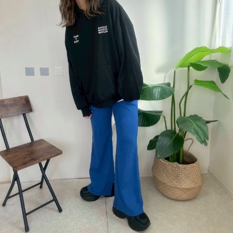 レディース　リブフレアレギンスパンツ（NON）