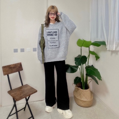 レディース　リブフレアレギンスパンツ（NON）