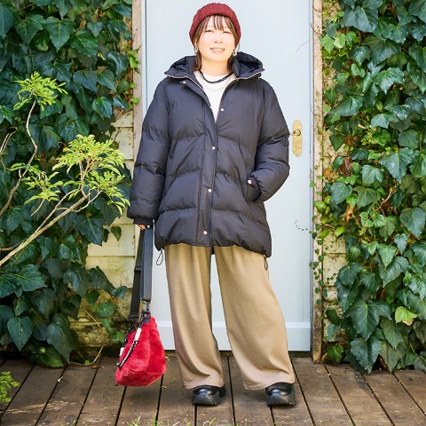 レディース　起毛ワイドパンツ（おかだゆり）