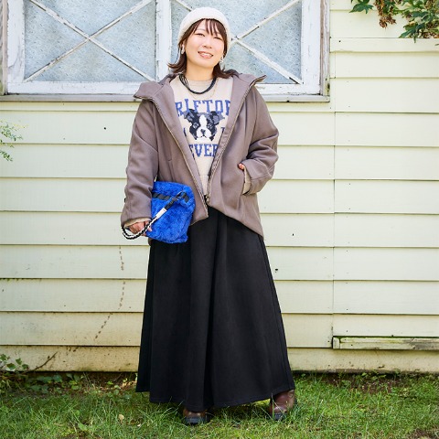 レディース　ラップワイドパンツ（おかだゆり）