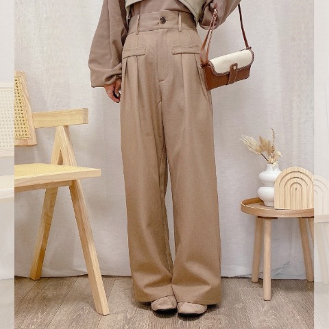 レディース　フロントポケットデザインワイドパンツ（akane）