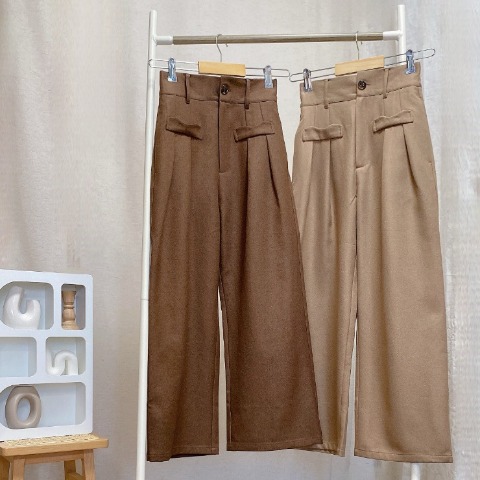 レディース　フロントポケットデザインワイドパンツ（akane）