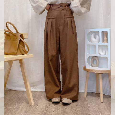 レディース　フロントポケットデザインワイドパンツ（akane）