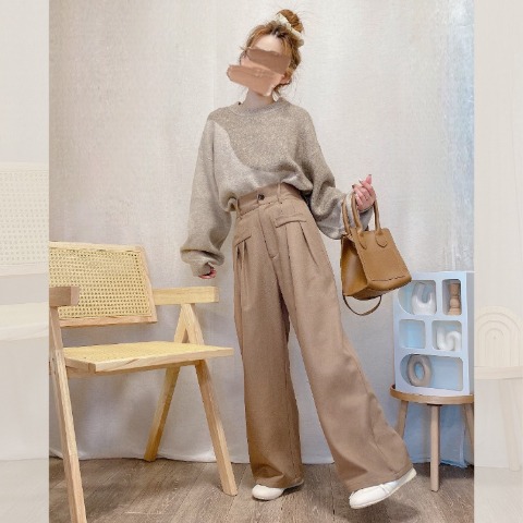 レディース　フロントポケットデザインワイドパンツ（akane）