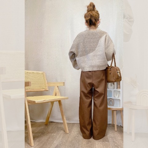 レディース　フロントポケットデザインワイドパンツ（akane）