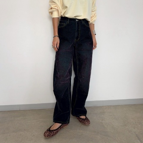 レディース　フロッキーデニムパンツ（anna）