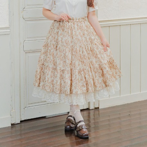 レディース　トワルドジュイ柄リバーシブルスカート（青木美沙子）