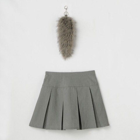 レディース　しっぽ付きプリーツミニスカート（瞬間seju)
