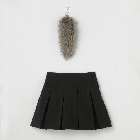 レディース　しっぽ付きプリーツミニスカート（瞬間seju)