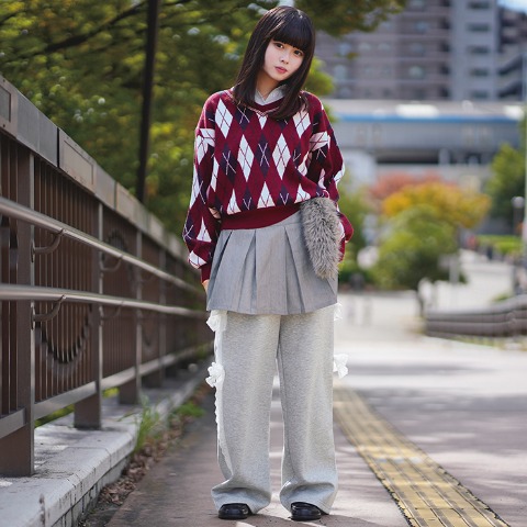 レディース　しっぽ付きプリーツミニスカート（瞬間seju)