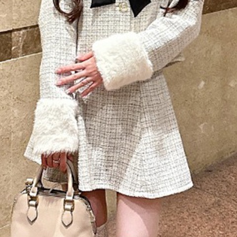 レディース　ツイード調フレアスカート（nako）