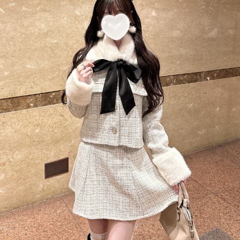 レディース　ツイード調フレアスカート（nako）