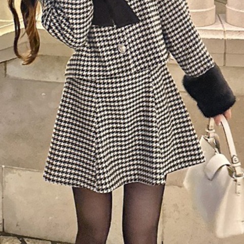 レディース　チェック柄フレアスカート（nako)