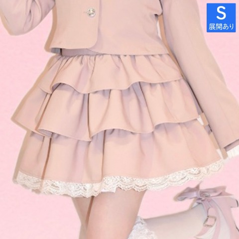 レディース　ティアードミニスカート（桃饅頭ちゃん）