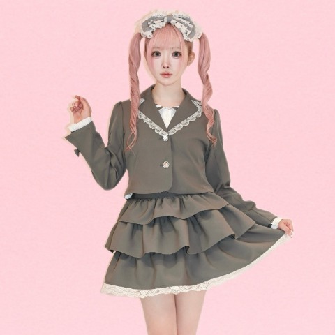 レディース　ティアードミニスカート（桃饅頭ちゃん）