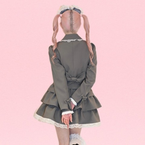 レディース　ティアードミニスカート（桃饅頭ちゃん）