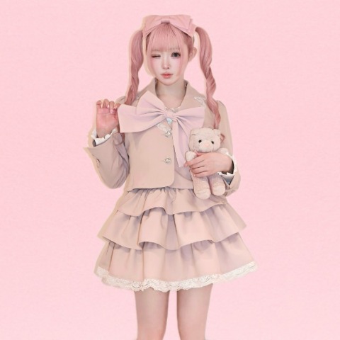 レディース　ティアードミニスカート（桃饅頭ちゃん）