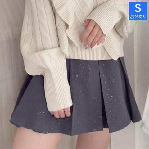 レディース　ラメプリーツミニスカート（ERIKA）