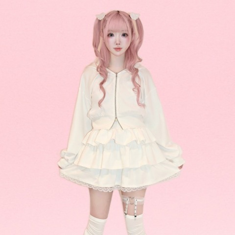 レディース　ティアードダンボールスカート（桃饅頭ちゃん）