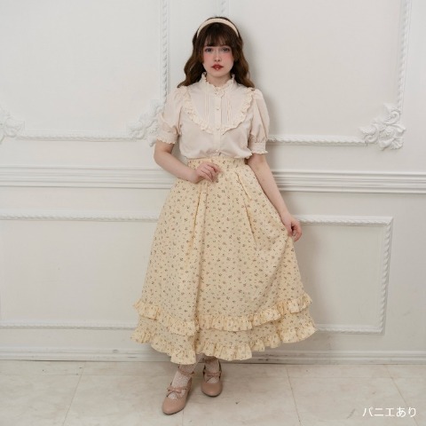 レディース　小花柄ボリュームフリルスカート（えりか）