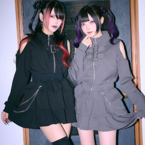 レディース　チェーン付きティアードスカート（RaRaJaM）