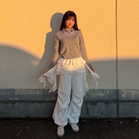 レディース　腰巻きラップフリルスカート（桃華姉妹）