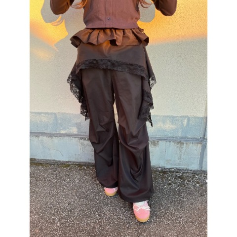 レディース　腰巻きラップフリルスカート（桃華姉妹）