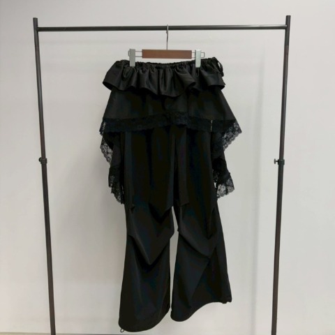 レディース　腰巻きラップフリルスカート（桃華姉妹）