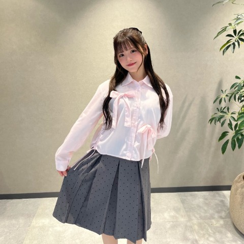 レディース　ベルト付きプリーツスカート（桃華姉妹）