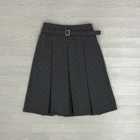 レディース　ベルト付きプリーツスカート（桃華姉妹）