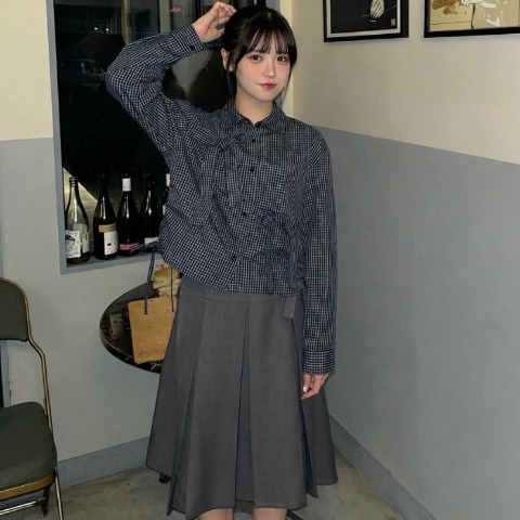 レディース　ベルト付きプリーツスカート（桃華姉妹）