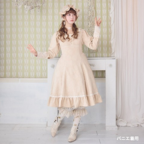 レディース　配色花柄ジャカードワンピース（愛野えり）