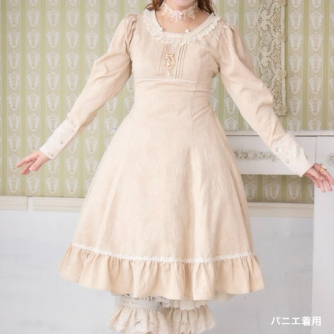 レディース　配色花柄ジャカードワンピース（愛野えり）