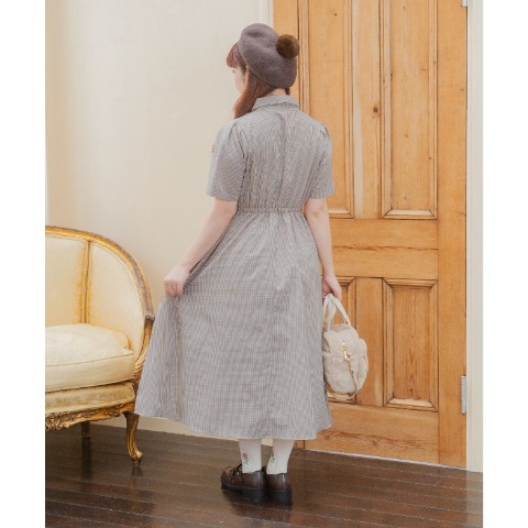 レディース　ギンガムチェックワンピース（青木美沙子）