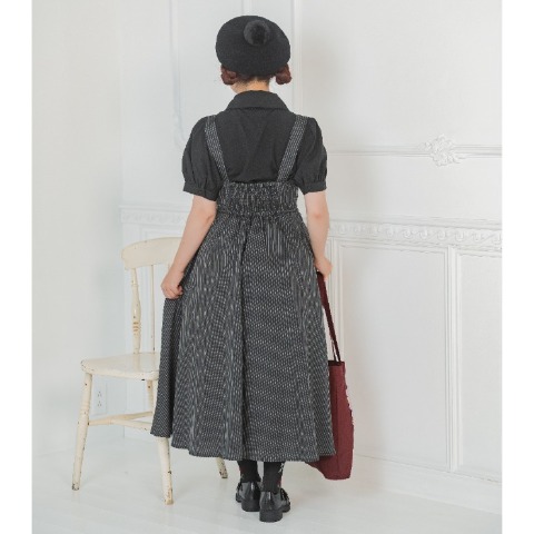 レディース　ストライプ柄ジャンパースカート（青木美沙子）