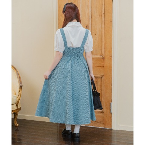 レディース　ストライプ柄ジャンパースカート（青木美沙子）