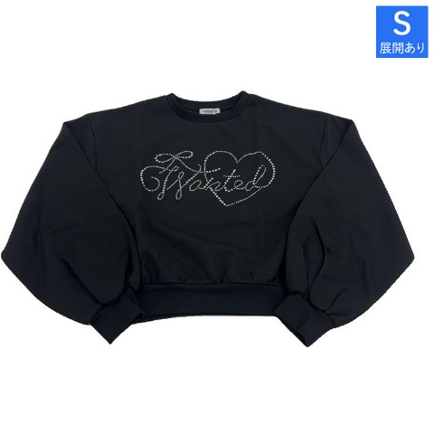 レディース　ラインストーンロゴプルオーバー（きゅるりんってしてみて）